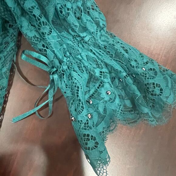 NWT ANIYE BY Green Lace Abito Mindy Midi Dress Size XS - Picture 5 of 7